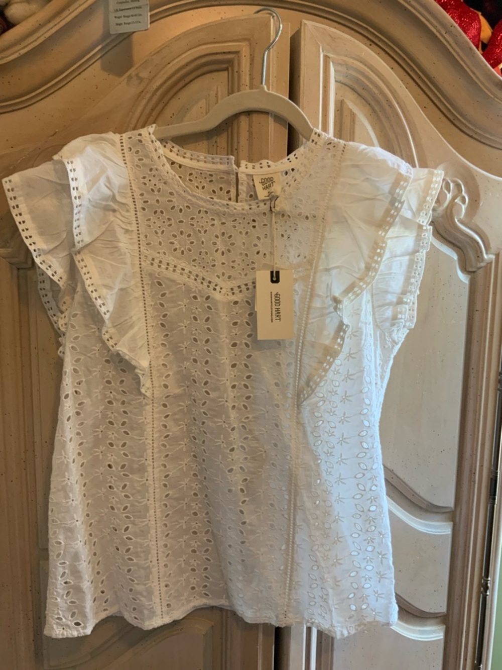 Good Hart by Matilda Jane White Eyelet Ruffle Sleeve Blouse